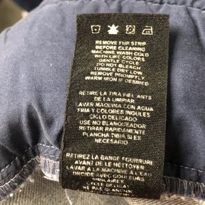 UGG Womans Vintage Lamb Fur Collar Denim Jacket